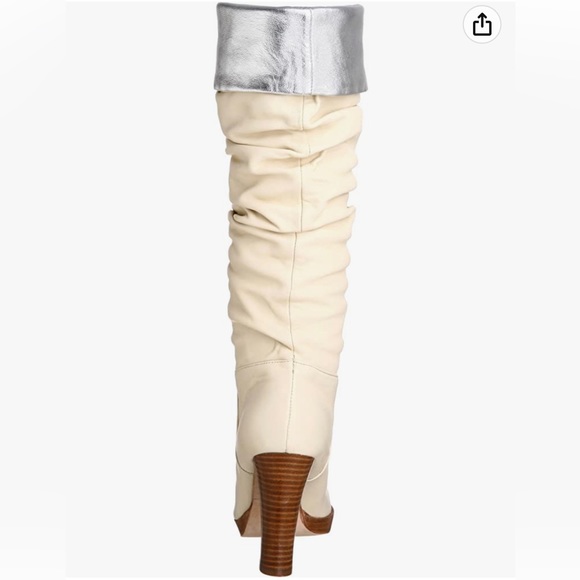 Charles David Elixir Cream and Silver Leather boots 5.5M - Picture 2 of 15